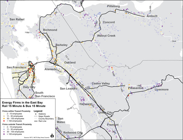East Bay Energy Firms Proximity to Transit